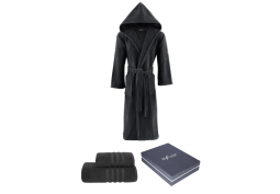 Unisex župan STRIPE + ručník + osuška + dárkový box