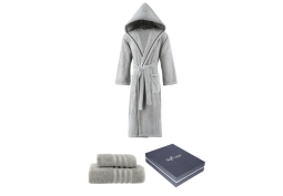 Unisex župan STRIPE + ručník + osuška + dárkový box