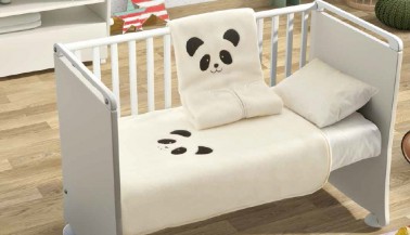 Dětská španělská deka Piel s výšivkou Panda